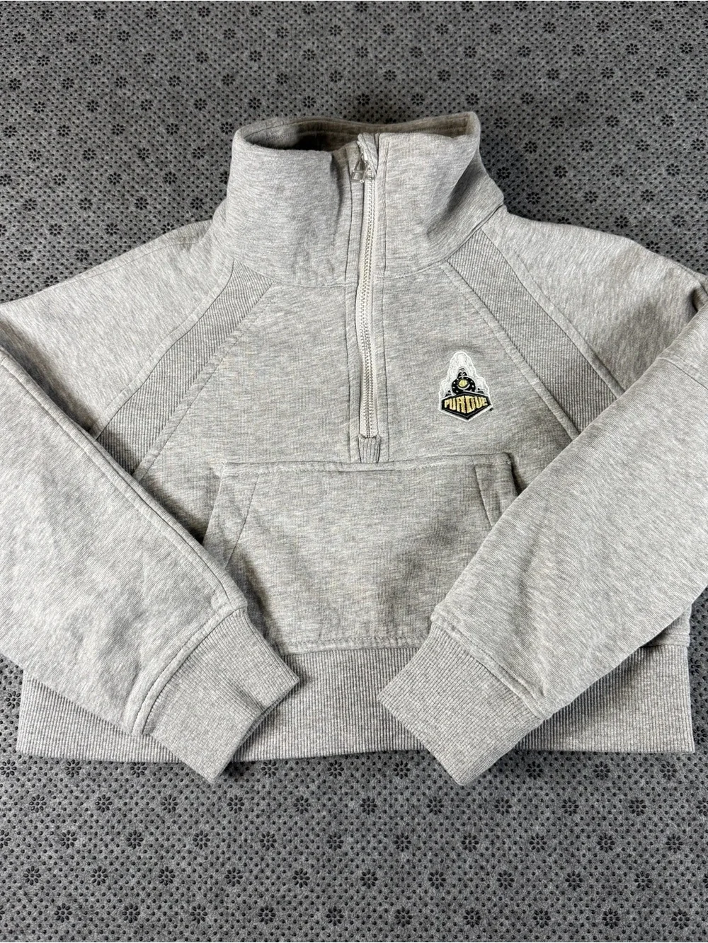 Purdue Youth Gray Half-Zip Pullover Sweatshirt
